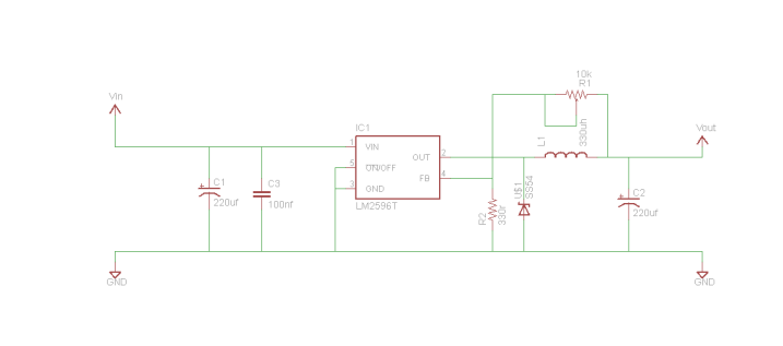 LM2596 regulator example