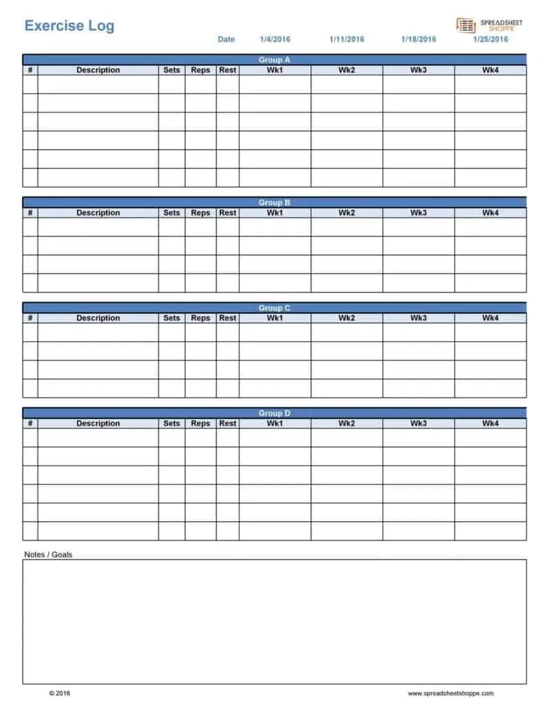 13+ Free Fitness Calendar Templates Excel Templates