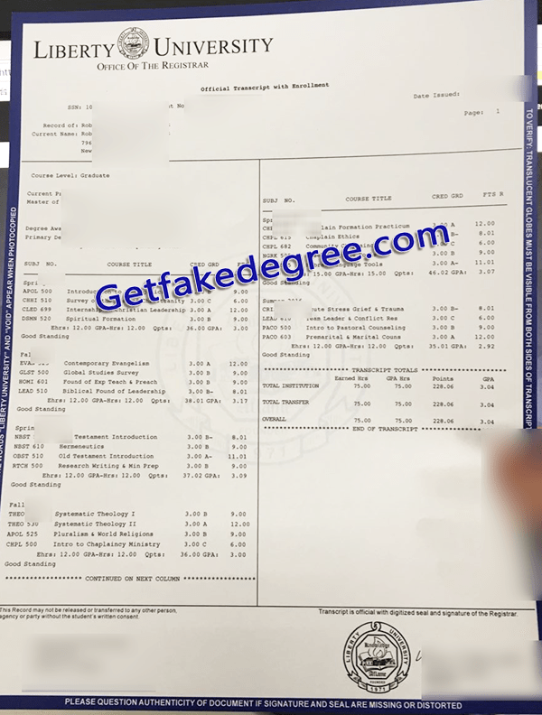 How Fast Buy Fake Liberty University Transcript? Buy Fake High School