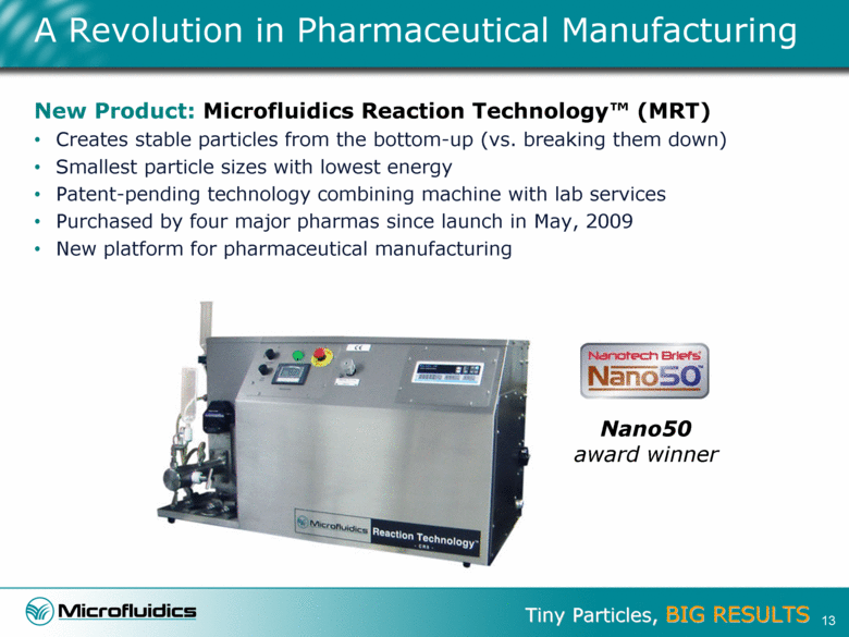 MICROFLUIDICS INTERNATIONAL CORP FORM 8K EX99.1 January 22, 2010