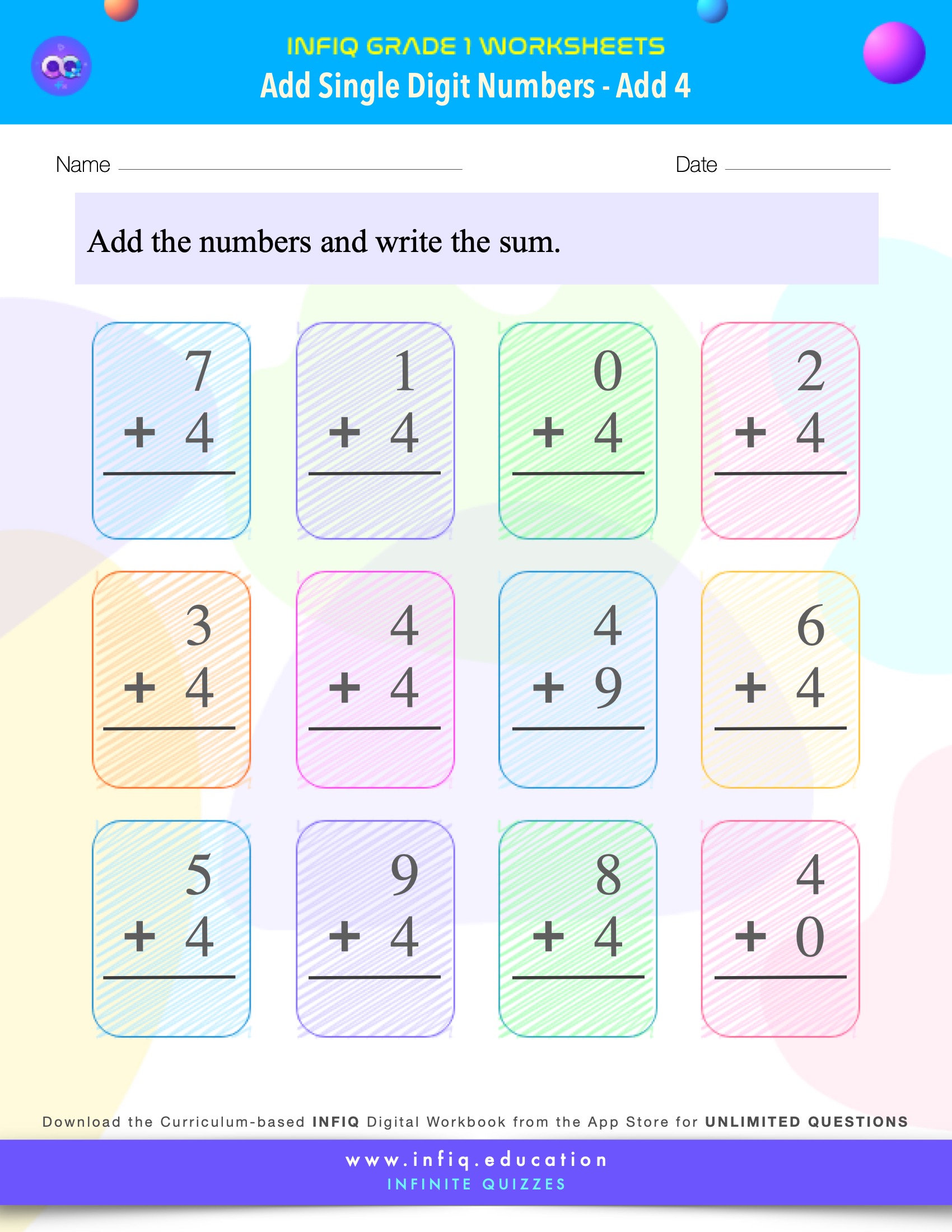 Grade 1 Worksheets INFIQ