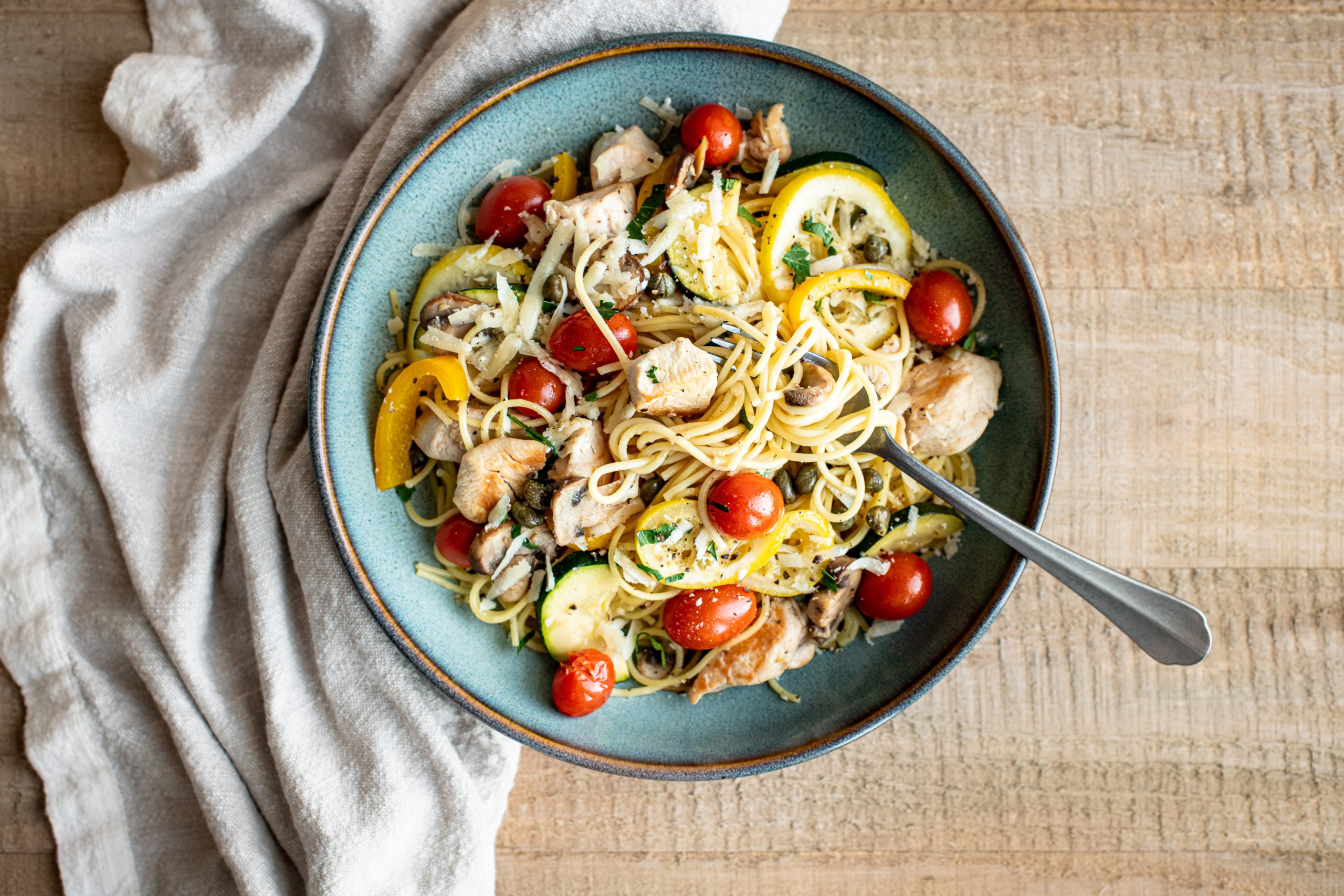 Spring Chicken & Lemon Spaghettini GetJoyfull