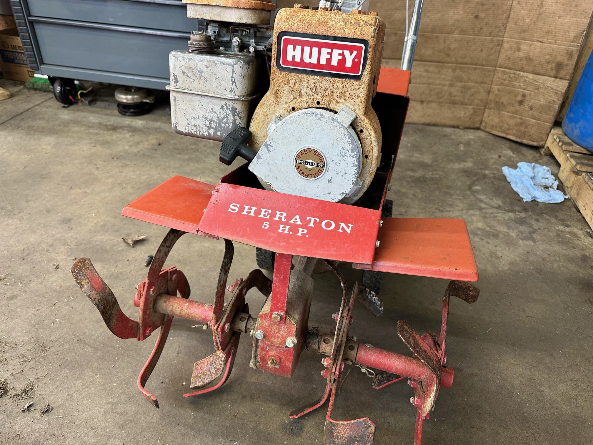 Huffy Rototiller! 5 hp Pull Start Briggs Motor! Runs Good! Lawn