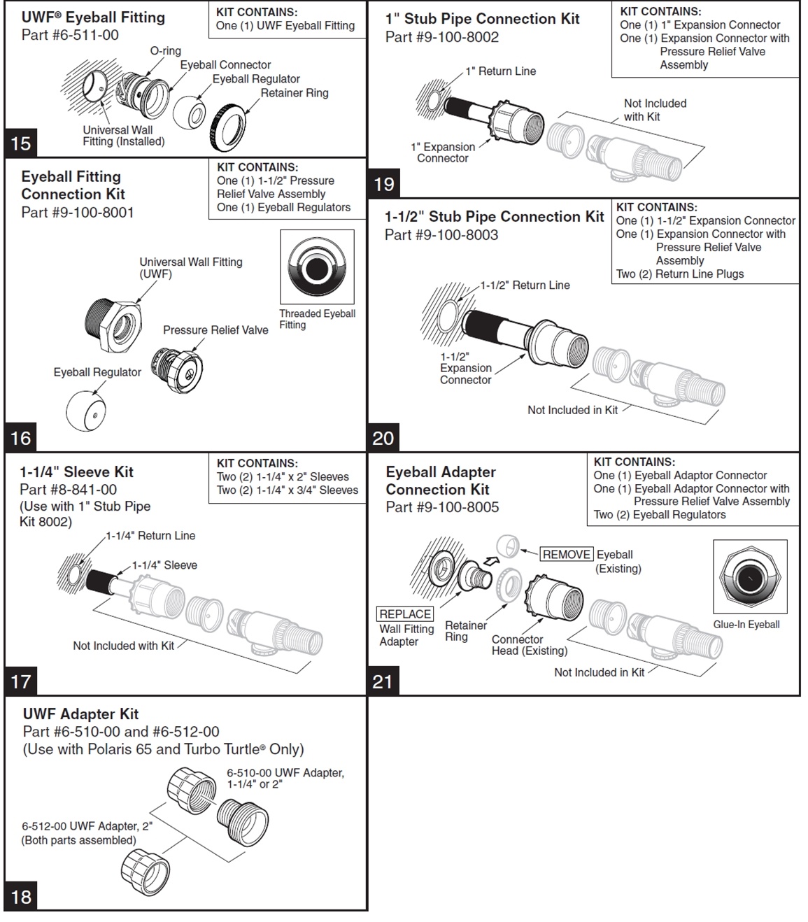 Polaris® Pool Cleaner Connectors and Fittings