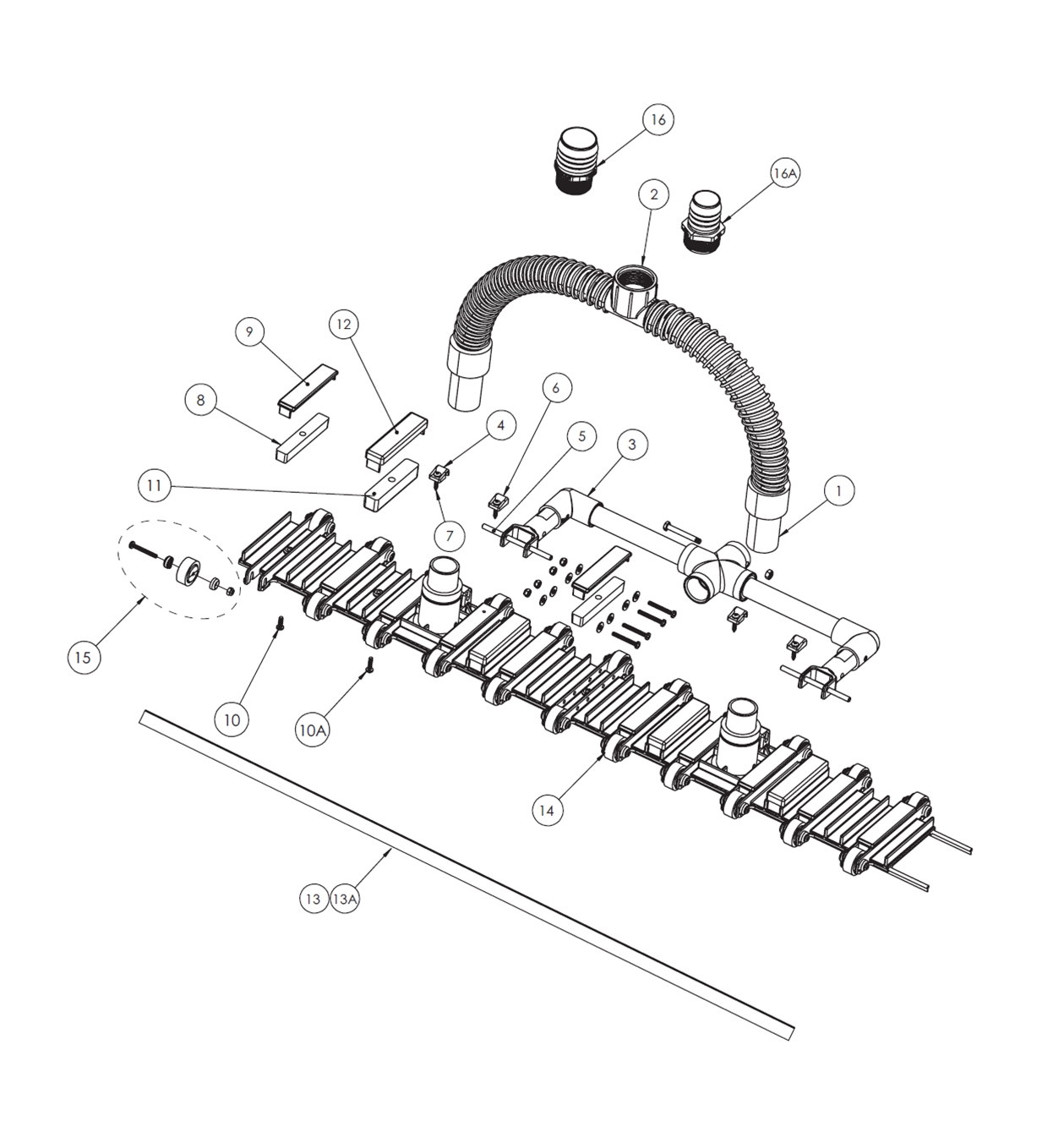 Pentair Rainbow Super Provac® Gunite Vacuum Head Parts Model 241