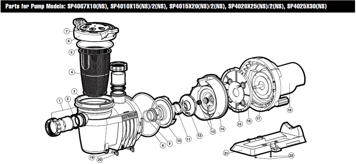 Hayward NorthStar SP4000X Pump Series Parts