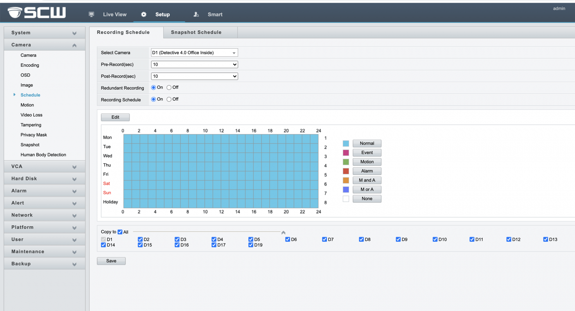 How to Setup NAS backup on a SCW Admiral or Imperial NVR