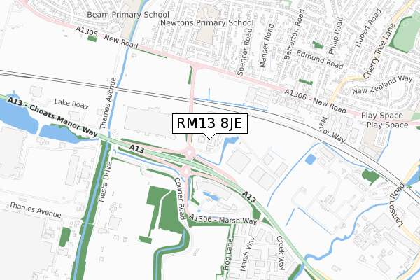RM13 8JE maps, stats, and open data