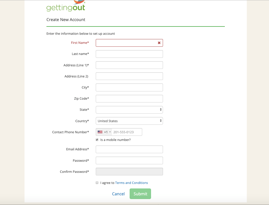 How do I create an account? GettingOut