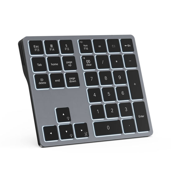 GetUSCart Doohoeek Backlit Bluetooth Numeric Keypad for Laptops and
