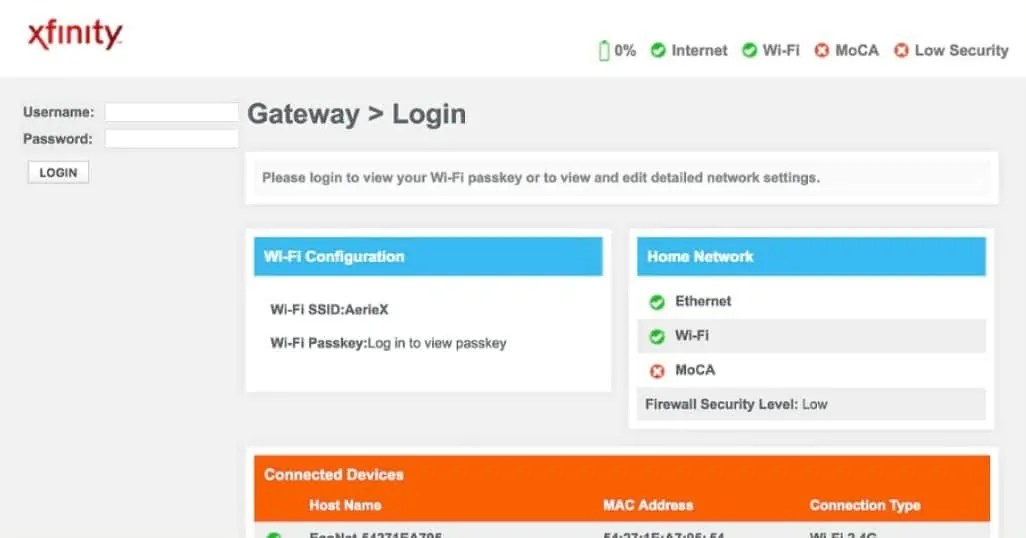 Xfinity Router Login Default Username & Password [Updated]