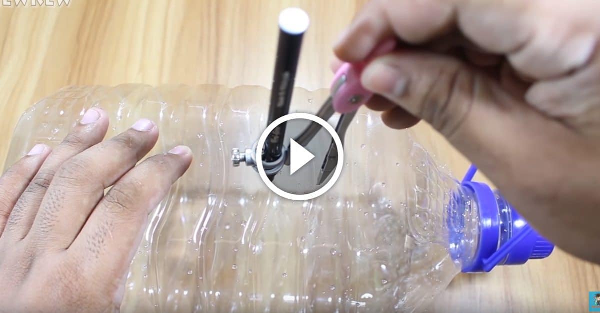 He drills a couple holes in a water bottle for a fishing trick like you've never seen GetZone