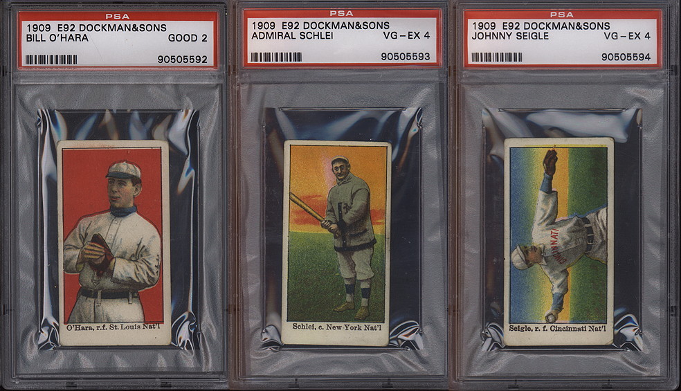 1909 E92 John Dockman & Sons caramel baseball Cards, Buy Baseball Cards