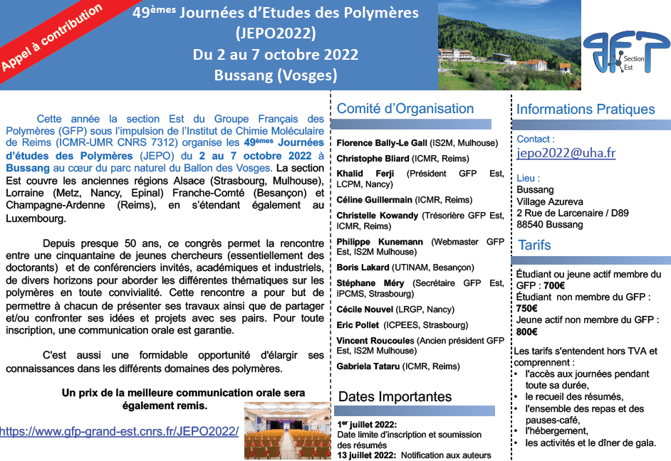 Appel à contribution 49èmes Journées d’Etude des