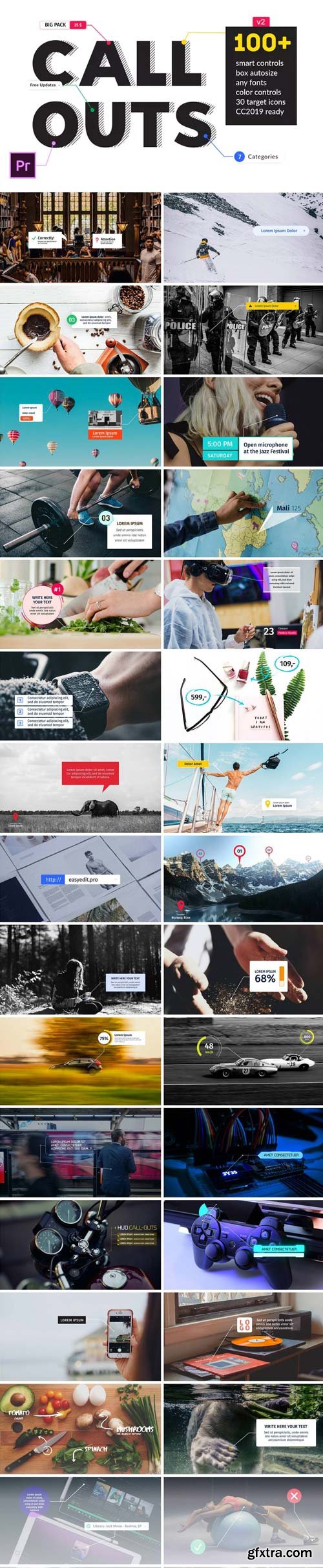Videohive Big Pack CallOuts Premiere Pro Mogrt V.2.2 22669616