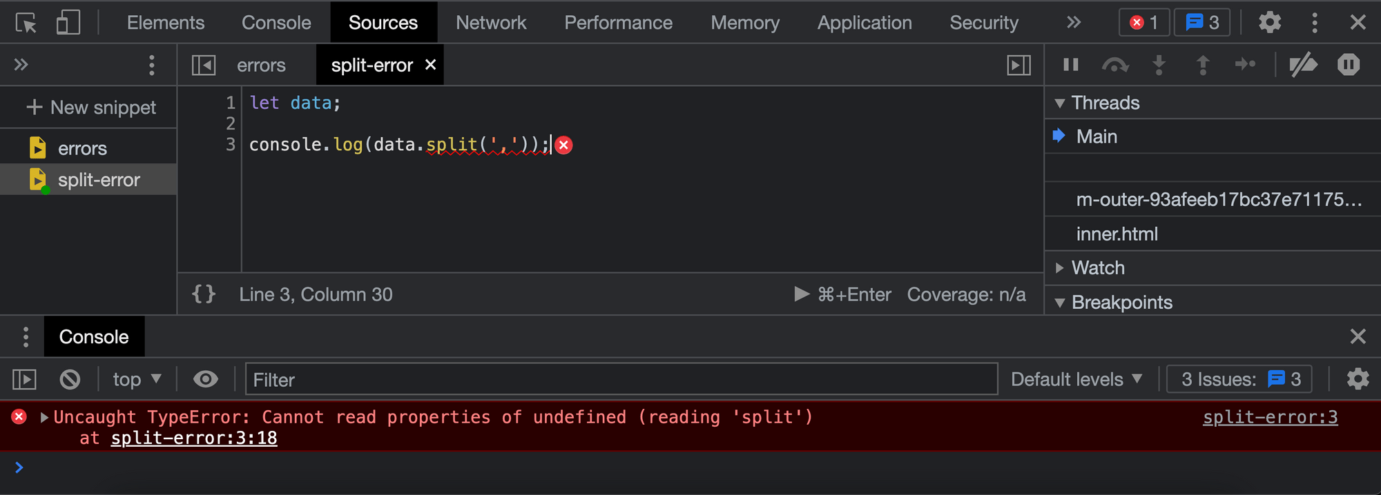 How to Prevent cannot read property split of undefined