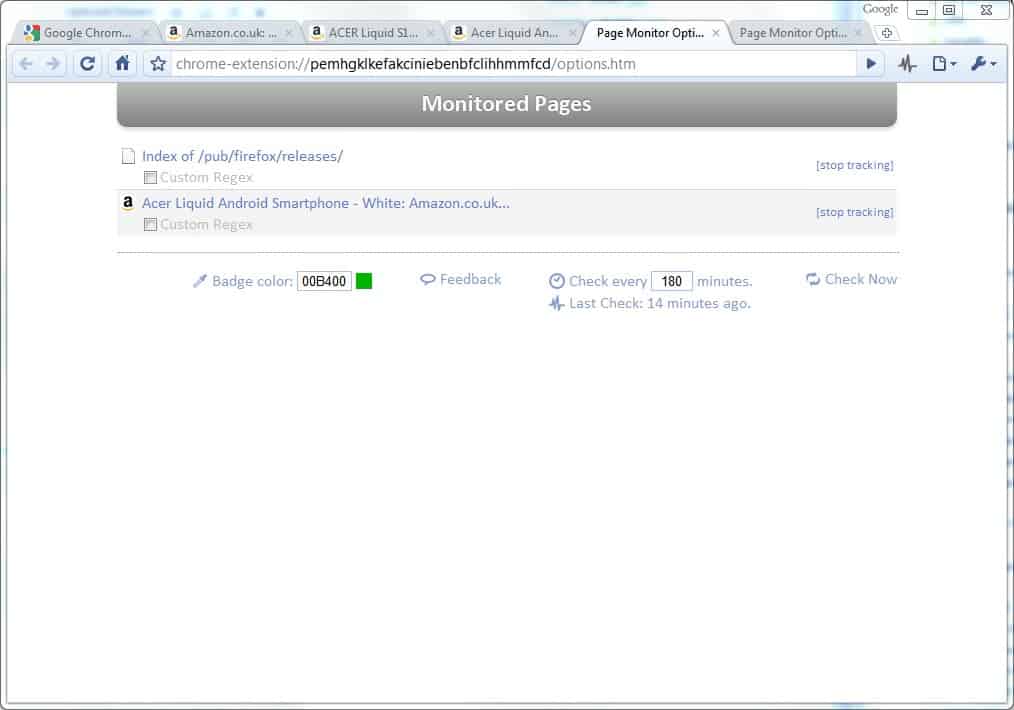 Google Chrome site Monitor gHacks Tech News