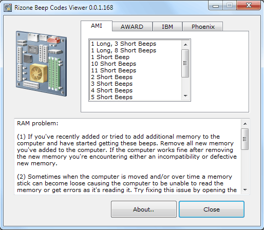 Bios Beep Codes Viewer gHacks Tech News