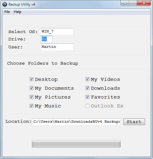 Backup Utility, Backup Windows User Profile Data gHacks Tech News