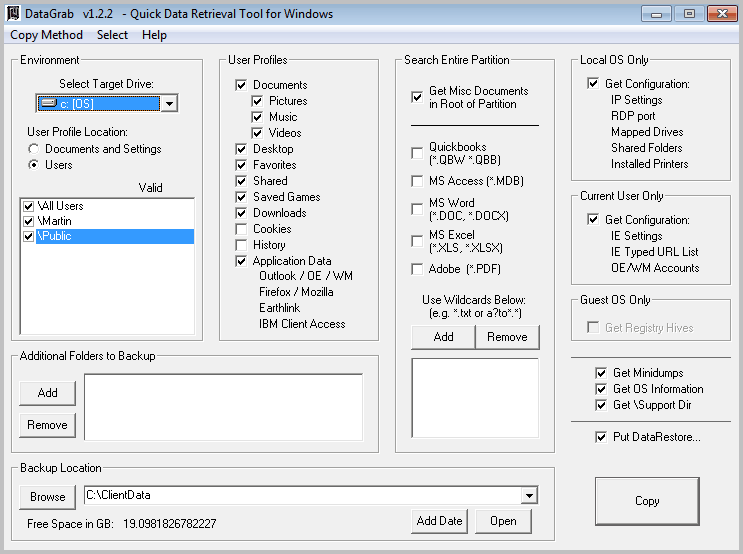 Windows User Profile Backup Tool DataGrab gHacks Tech News