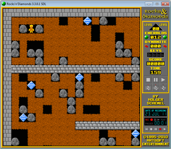 Boulder Dash Clone Rocks And Diamonds [Game Saturday] gHacks Tech News