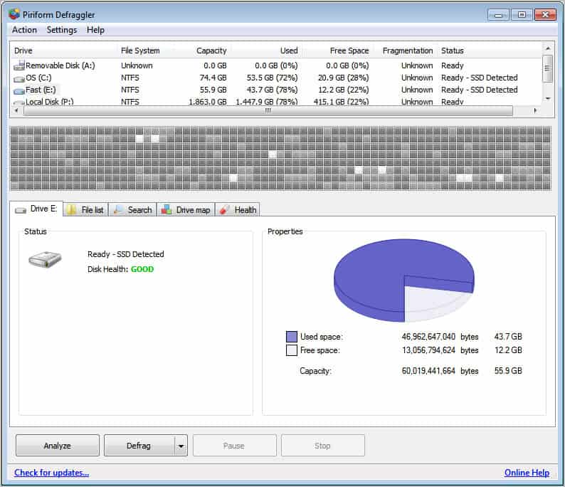 Defragmentation Software Defraggler Updated, Better SSD