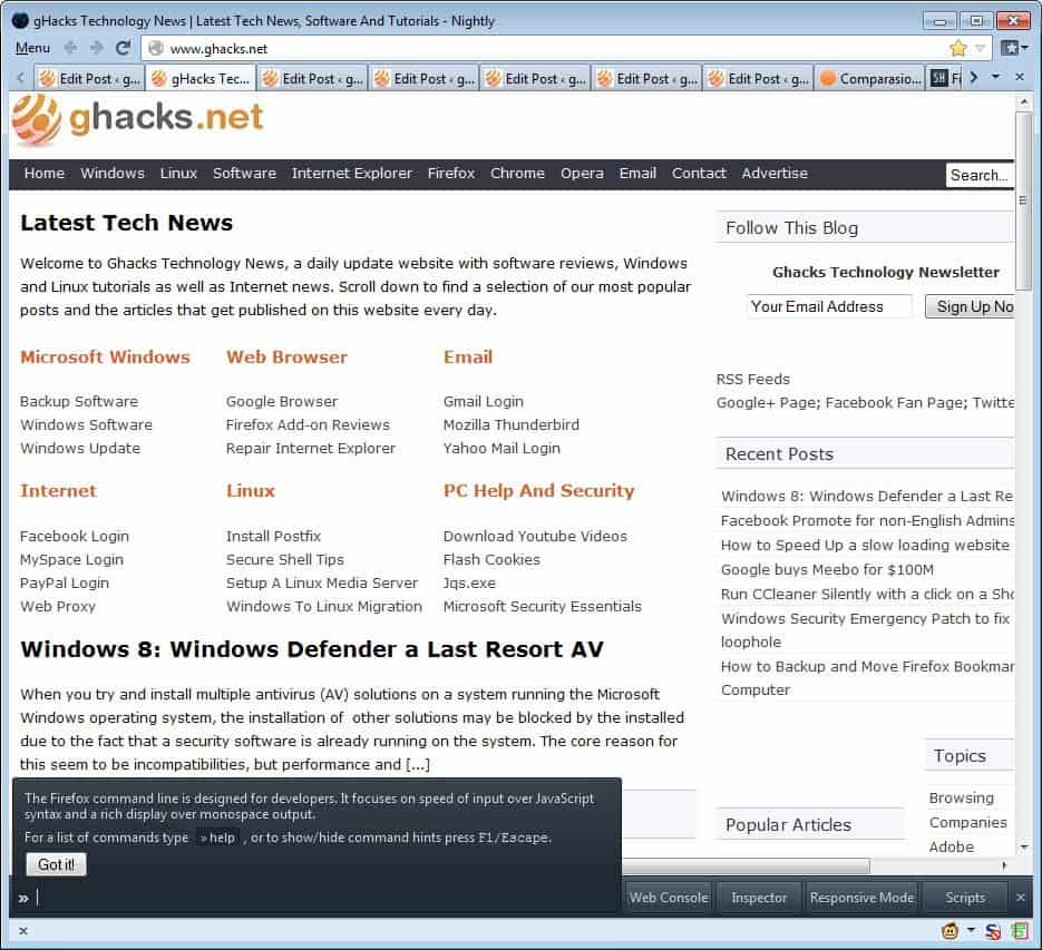 Firefox 15, What's New gHacks Tech News