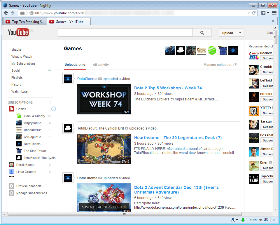 How to sort YouTube subscriptions gHacks Tech News