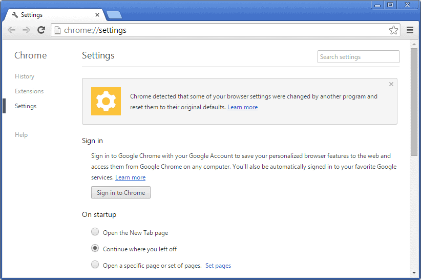 Google Chrome changing browser settings automatically? gHacks Tech News