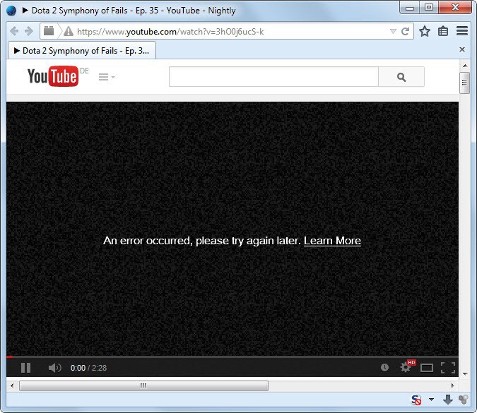 Fix An Error Occurred, Please Try Again Later on YouTube error