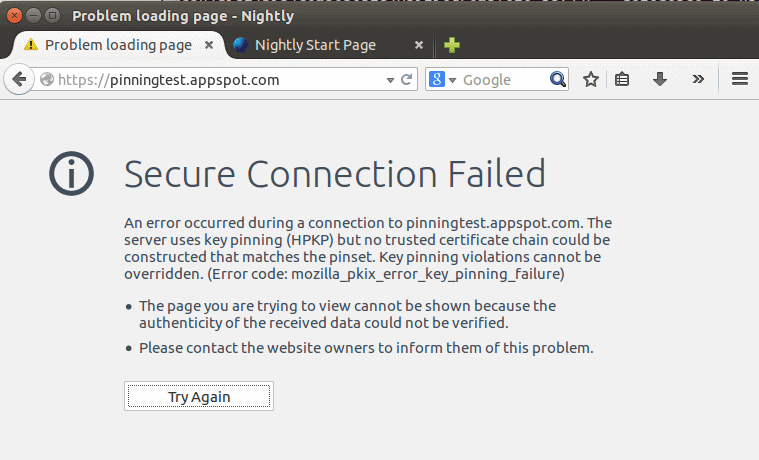 Public Key Pinning in Firefox 32 to protect against MITM attacks