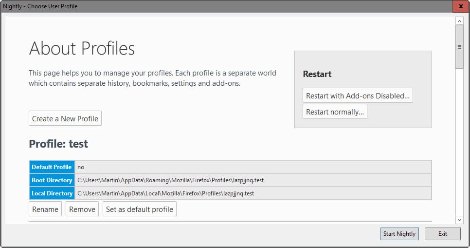 This is Firefox's new Profile Manager gHacks Tech News