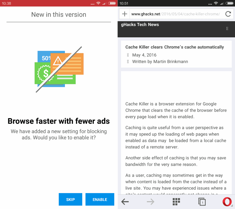 Opera Mini update brings ad blocker - gHacks Tech News