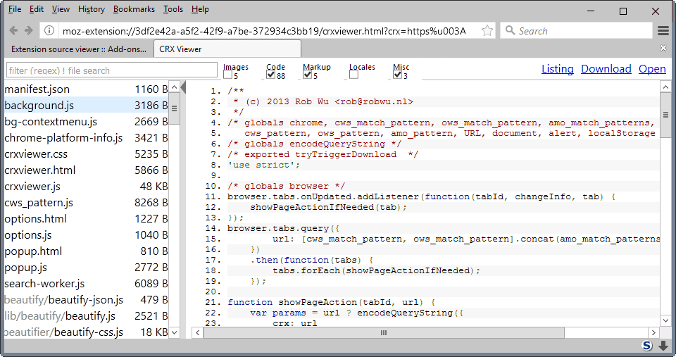 Extension Source Viewer for Firefox gHacks Tech News