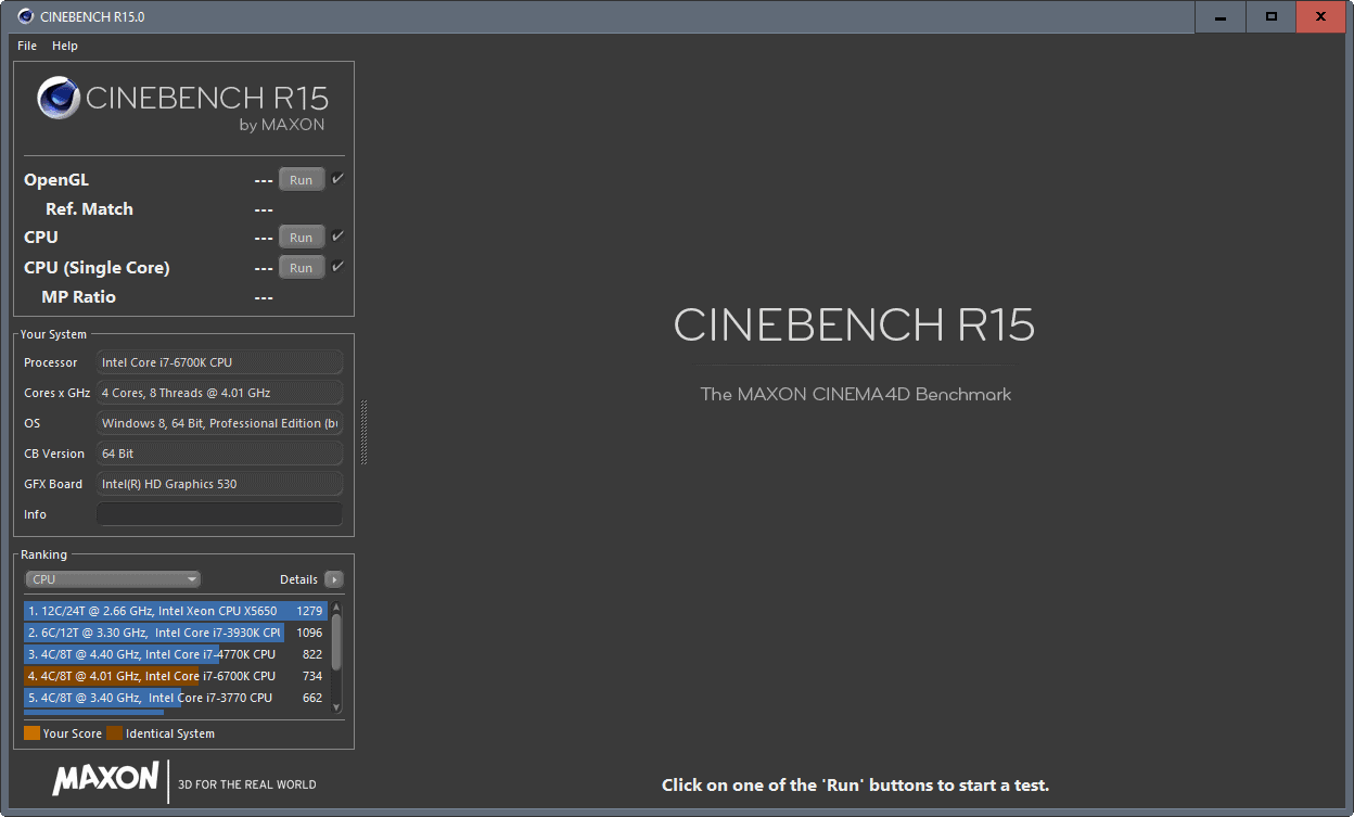 Maxon Cinebench benchmark software with comparison gHacks Tech News