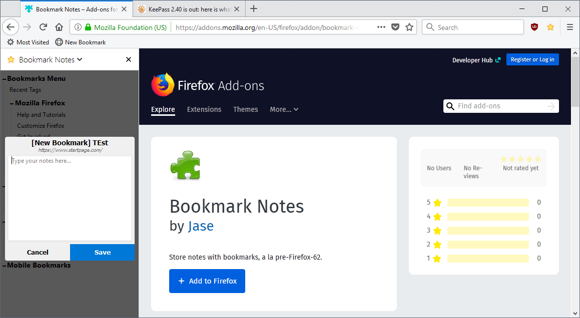 Restore bookmark descriptions in Firefox with Bookmark Notes gHacks