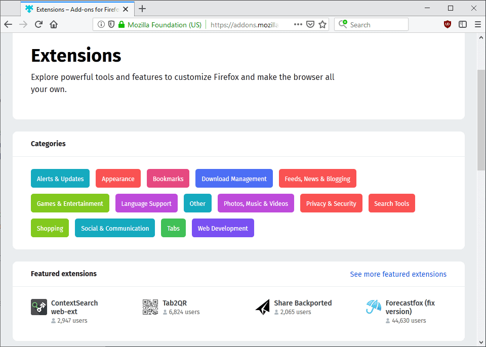 Which Firefox extensions would you like to see promoted by Mozilla