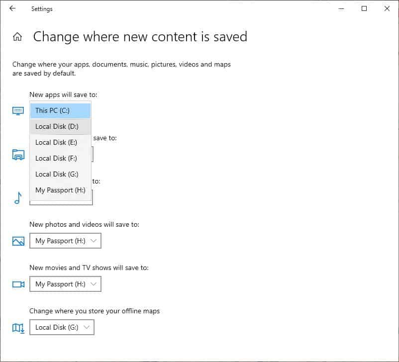 How to change where files are stored windows 10 mobiopm