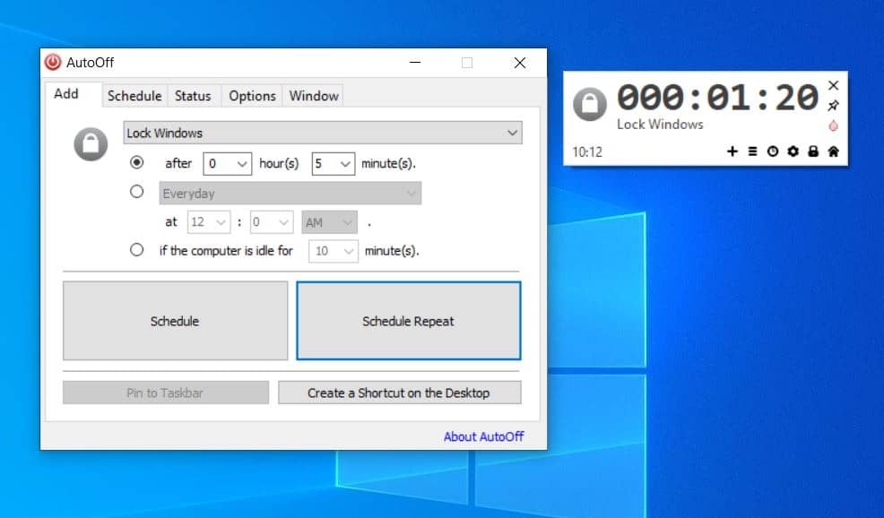 Shut down, restart your computer, or run any program automatically on a