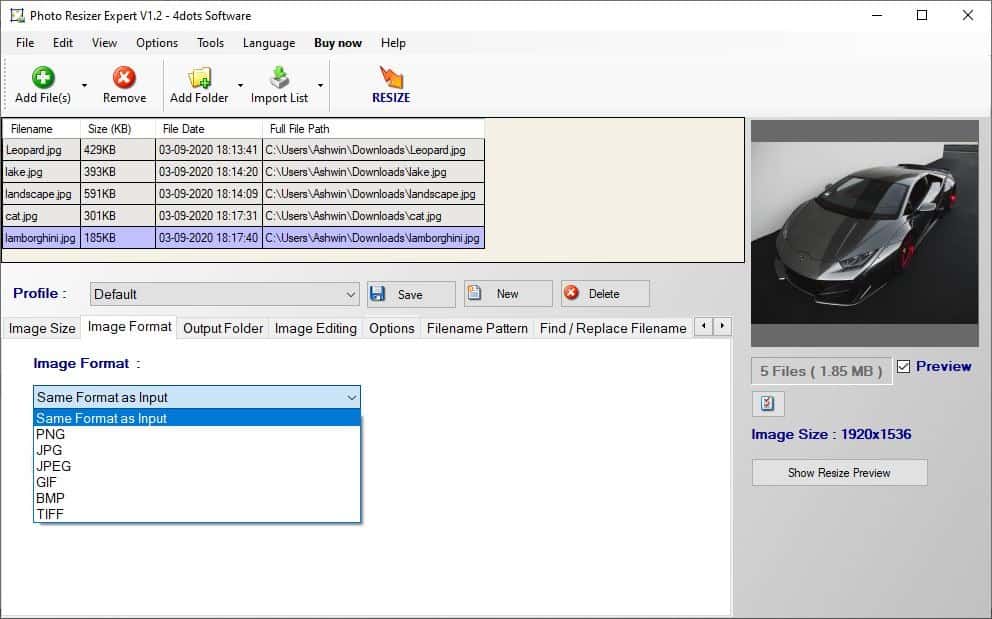 Photo Resizer Expert is a freeware tool that can batch