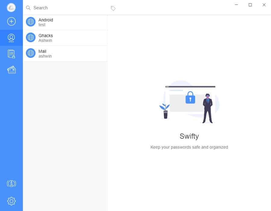 Swifty is an open source and offline password manager for Windows