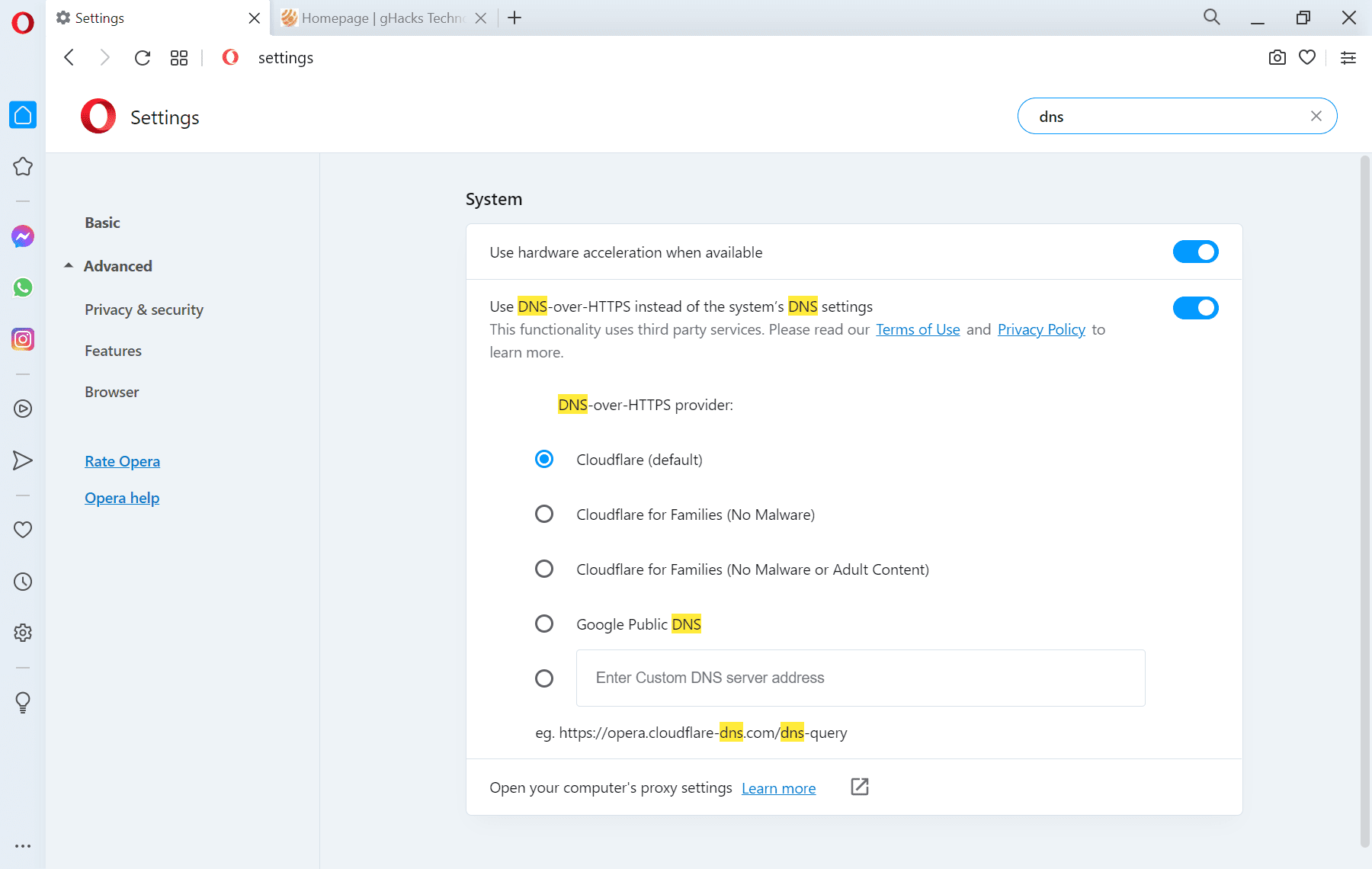 How to enable DNSoverHTTPS (Secure DNS) in Chrome, Brave, Edge