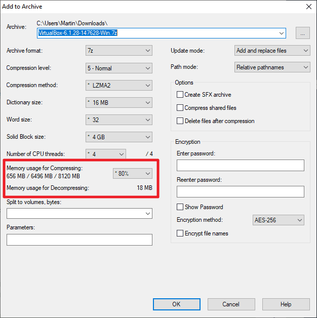 What Do The Three Numbers For Estimated Memory Usage For Compression