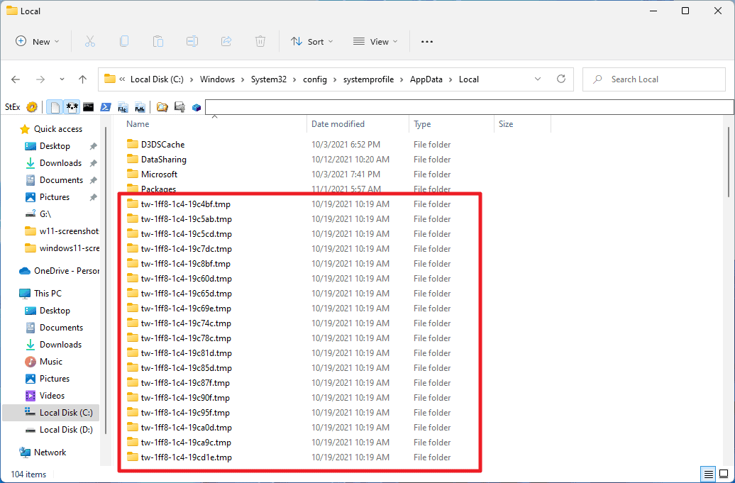 Windows 11 creates lots of empty folders in a System32 directory