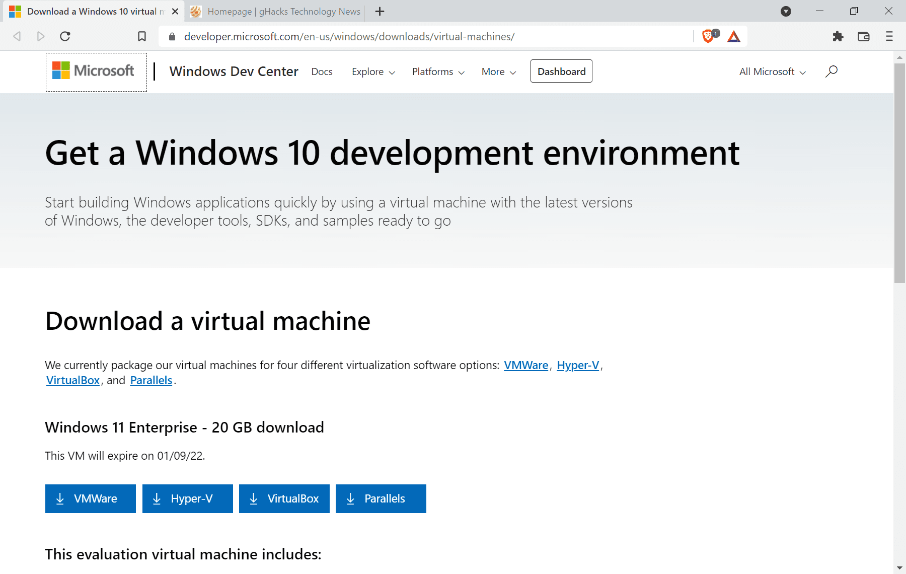 Windows 11 Enterprise Virtual Machine images downloads gHacks Tech News