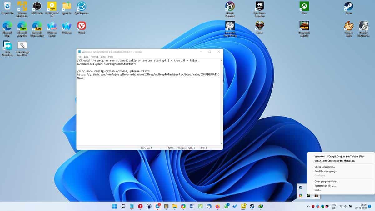 Restore drag and drop to the Taskbar in Windows 11 with this opensource program LaptrinhX