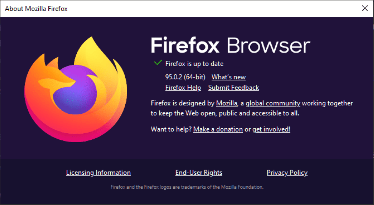 Firefox 95.0.2 fixes crashes on systems with certain AMD