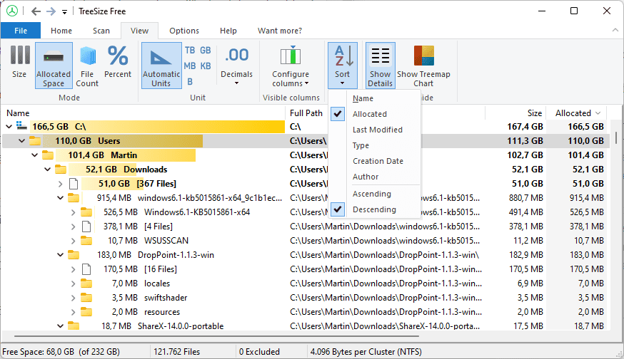 TreeSize Free 4.6 PDF reports and 64bit only Software News Nsane