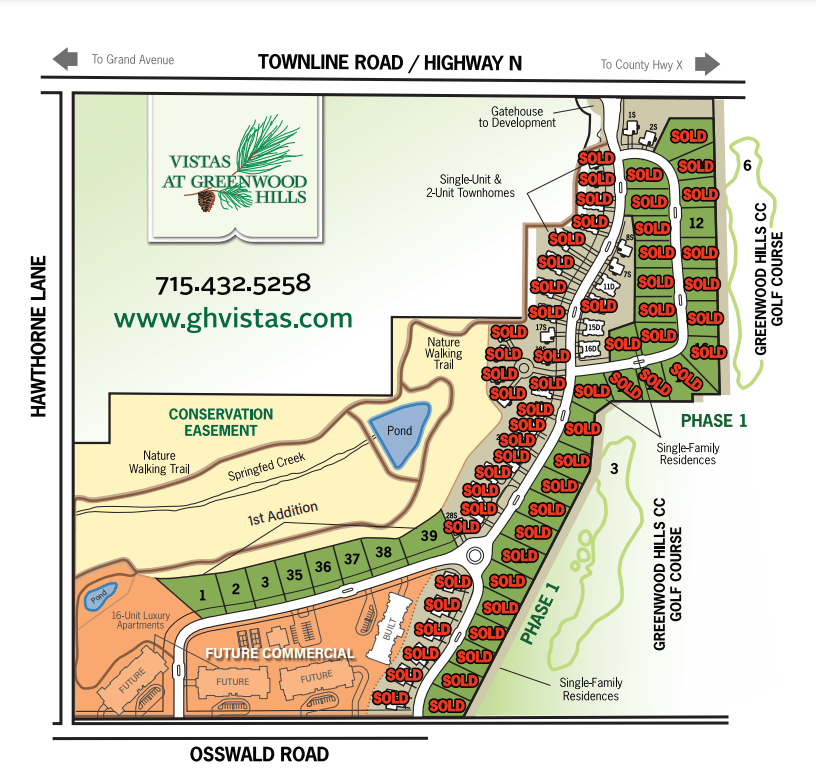 Subdivision VISTAS at GREENWOOD HILLS Wausau Wisconsin