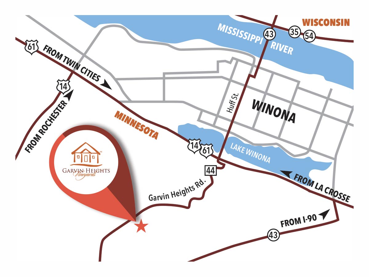 Contact Garvin Heights Vineyards in Winona, Minnesota